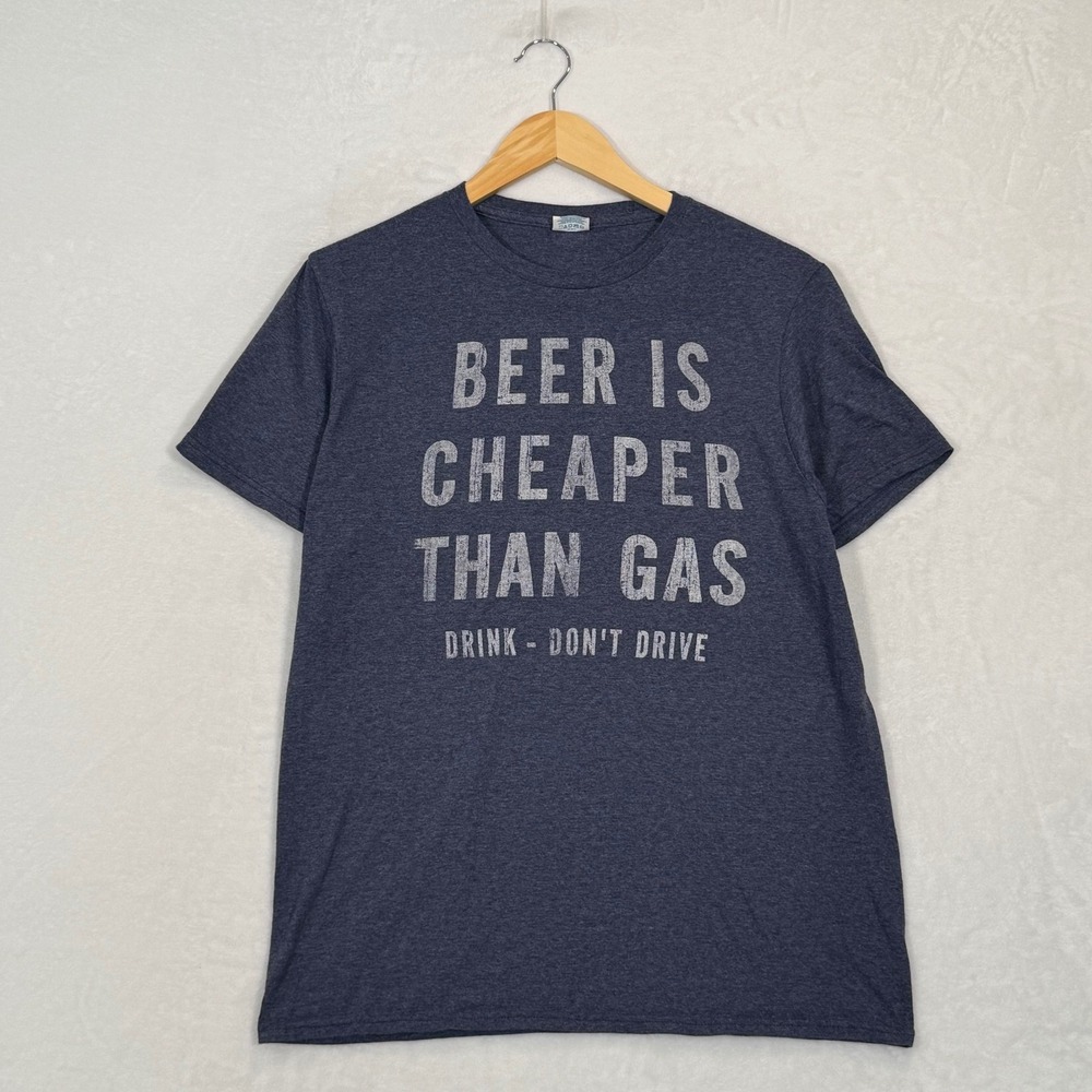 Delta Blue Beer Is Cheaper Than Gas Graphic T-Shirt Large